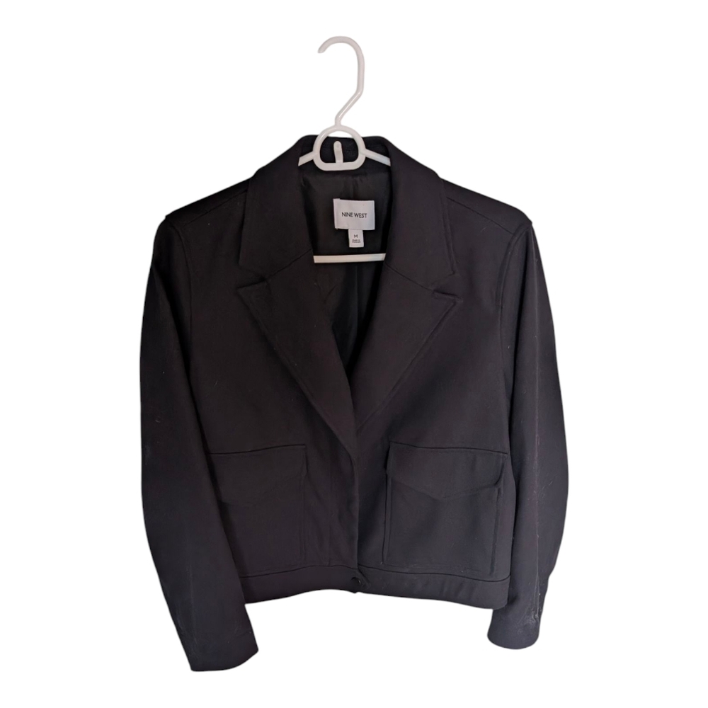 Nine West Black Blazer with Structured Shoulders